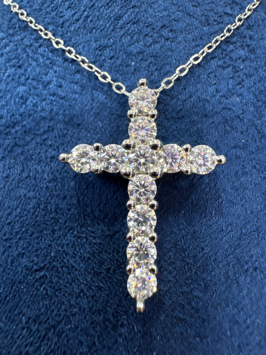 Collar cruz Moissanita