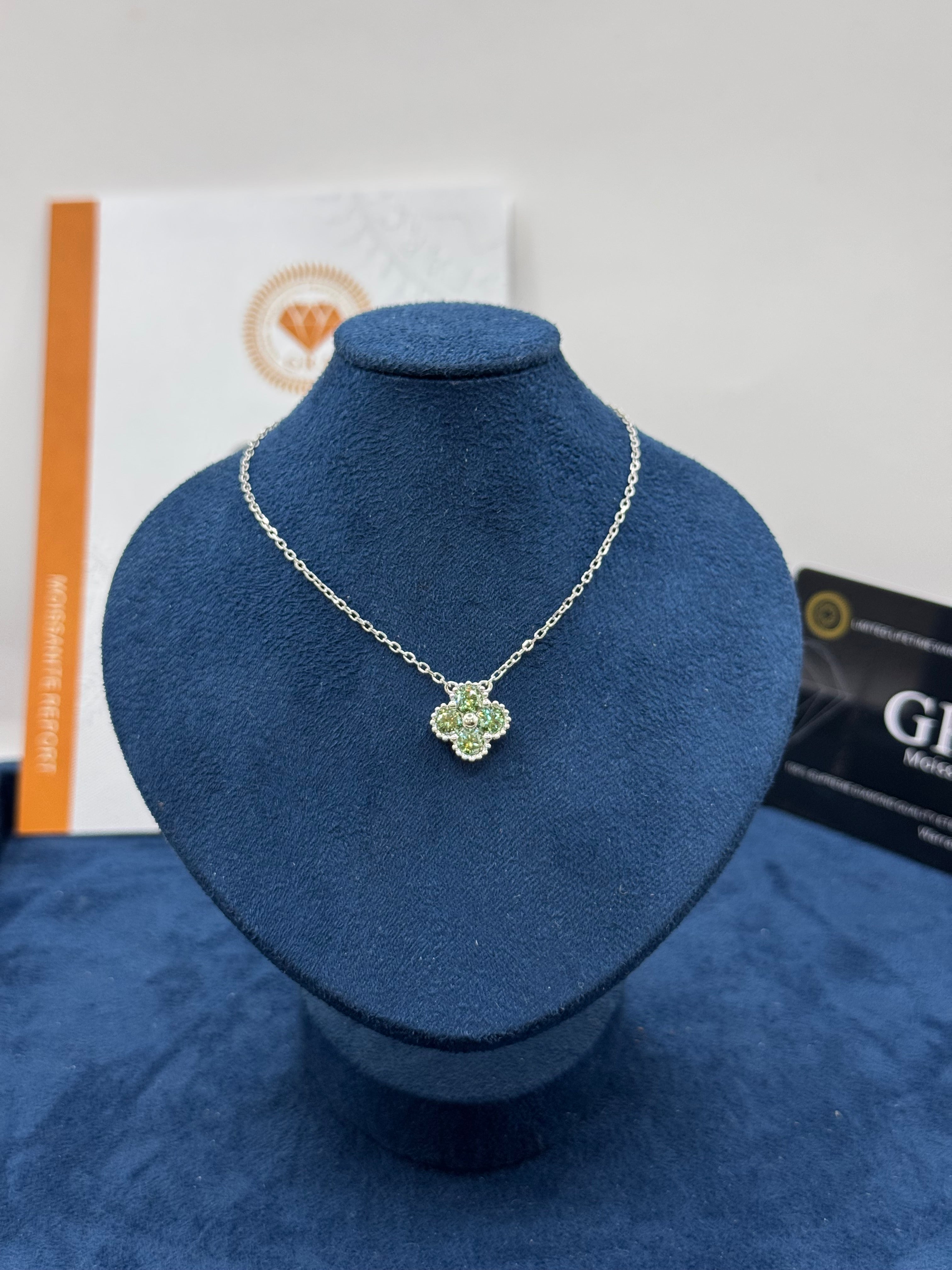 Collar Moissanita greenblue