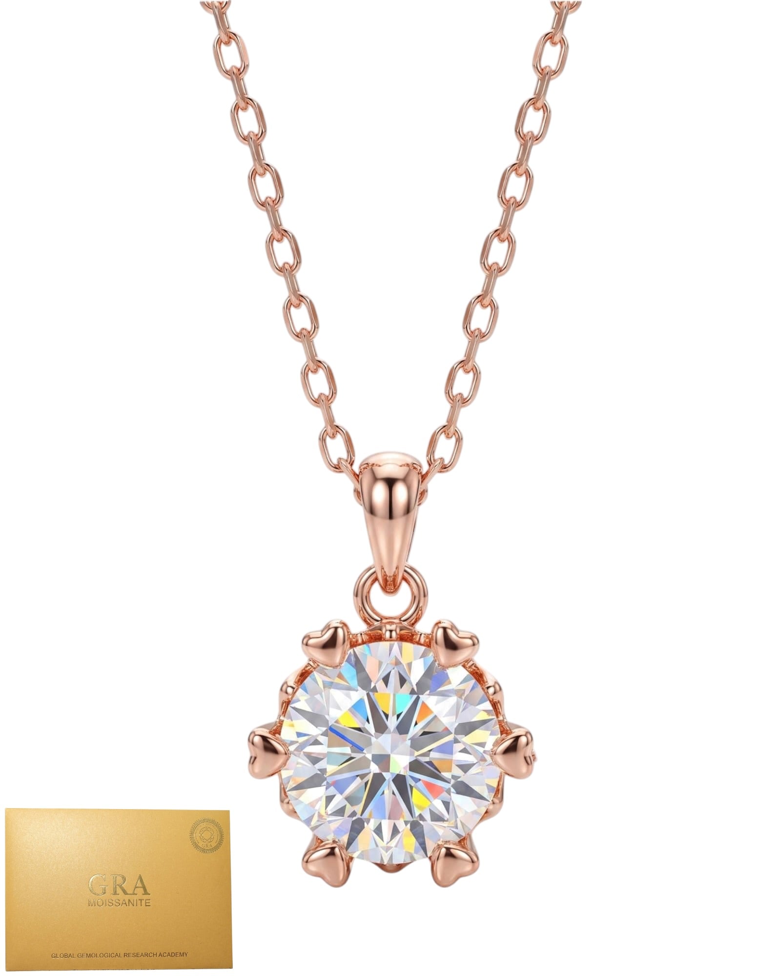 Rosegold moissanite necklace