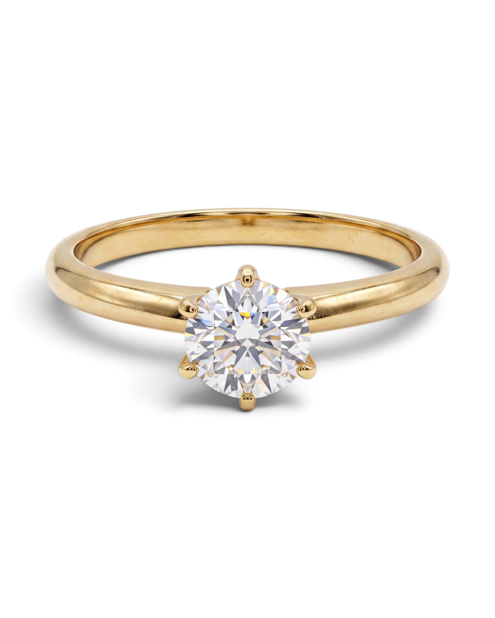 Anillo solitario con Diamante natural 0.30 CT en Oro amarillo 14k