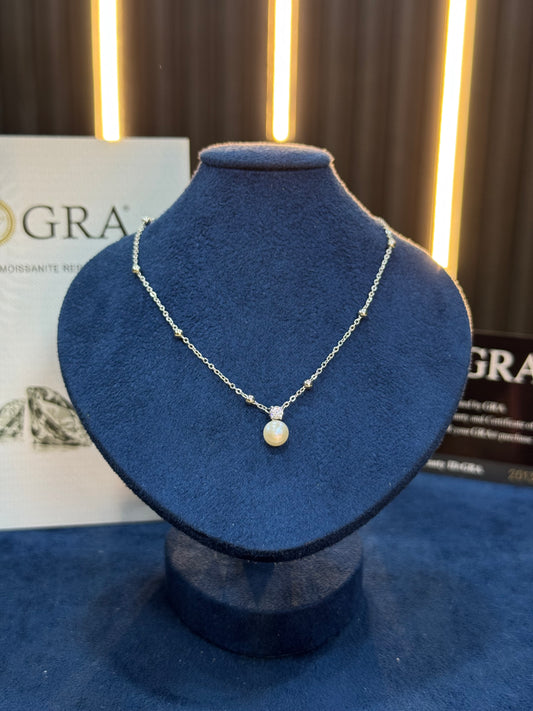 Collar perla moissanita