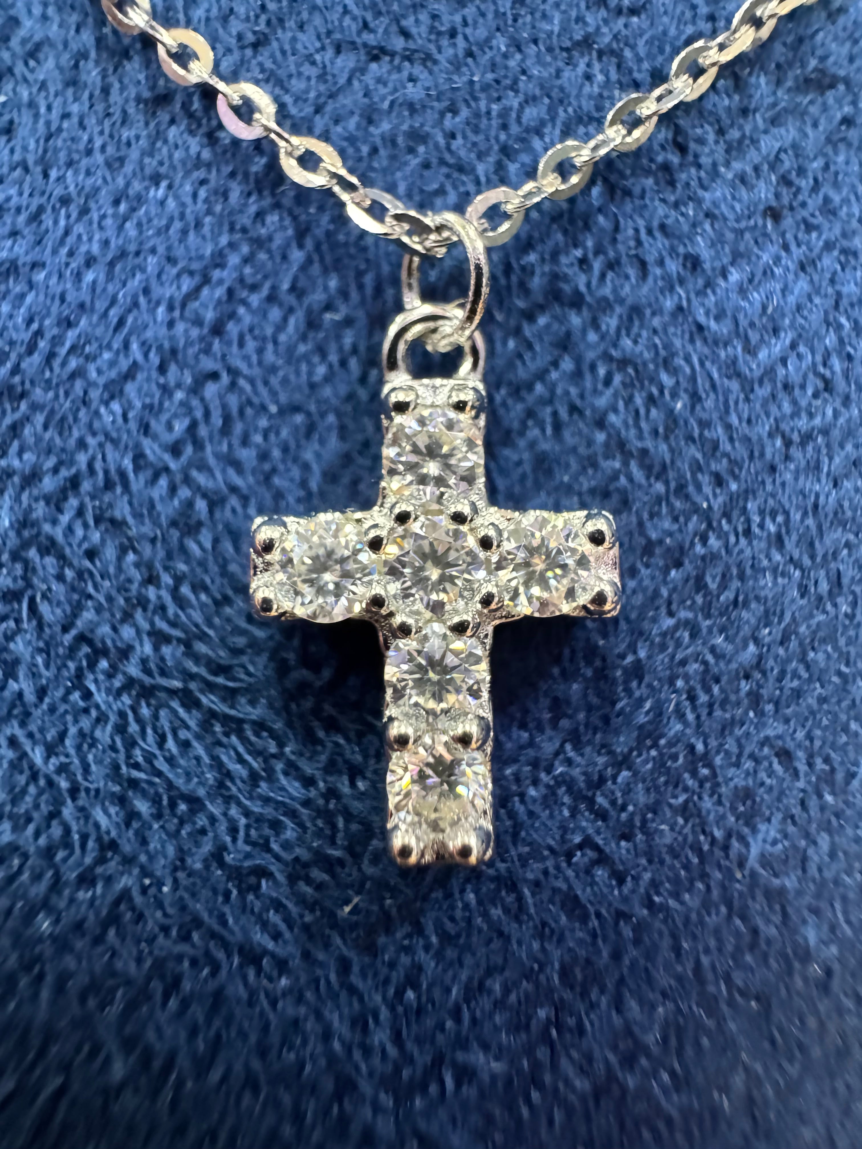 Moissanite cross necklace