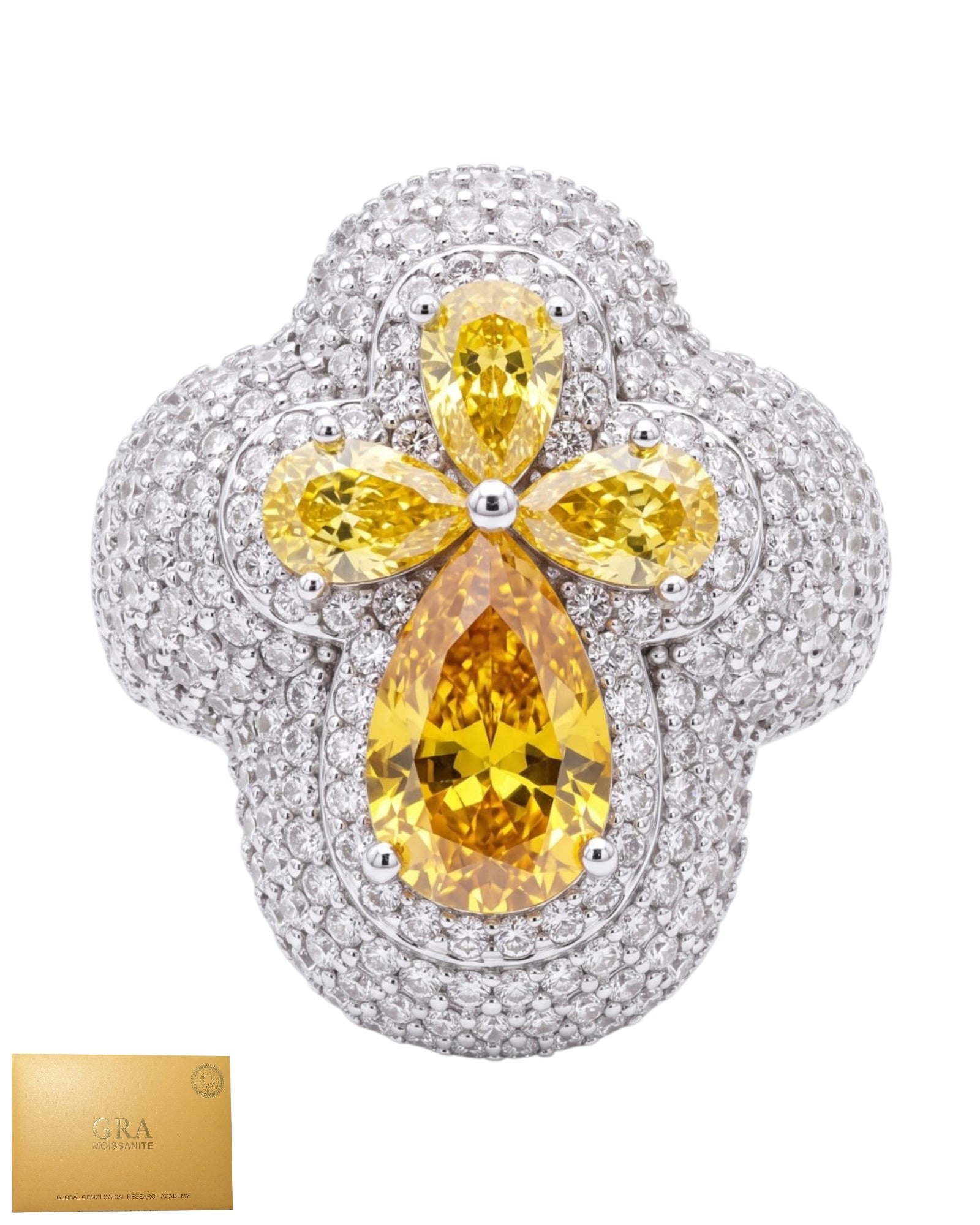 Anillo amarillo moissanita