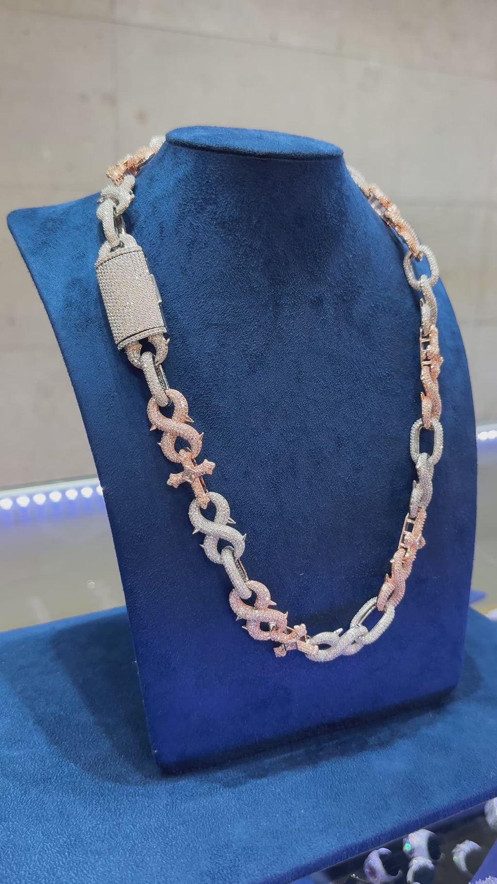 Cadena infinity religión Bitono rosa